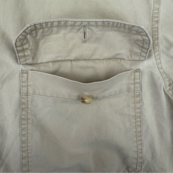Men’s L.L. Bean Sunwashed Canvas Short Sleeve Button Down Cotton Shirt Small - Picture 5 of 16